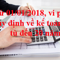 Từ 01/01/2018, vi phạm quy định về kế toán bị ở tù đến 20 năm