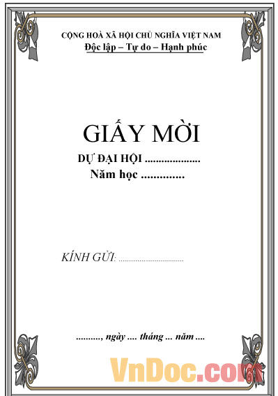 Mẫu giấy mời đại hội