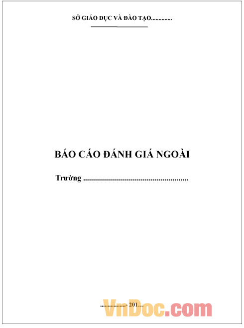 Báo cáo của đoàn đánh giá ngoài trường mầm non