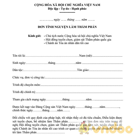 Đơn xin làm thẩm phán