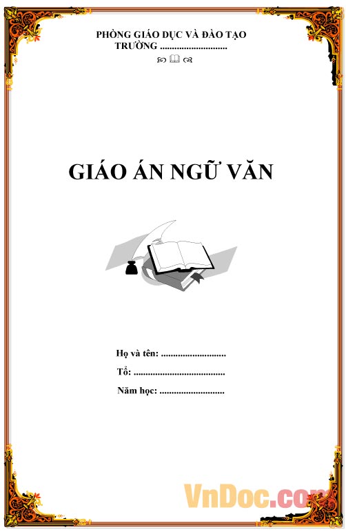Bìa giáo án môn Ngữ văn