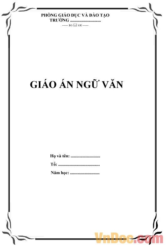 Bìa giáo án môn Ngữ văn