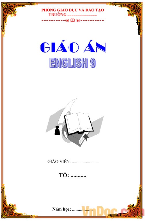 Bìa giáo án môn Tiếng Anh
