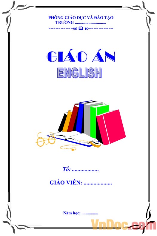 Bìa giáo án môn Tiếng Anh