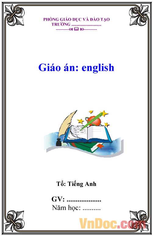 Bìa giáo án môn Tiếng Anh