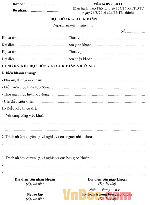 Hợp đồng giao khoán