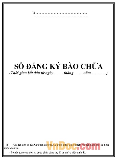 Mẫu bìa sổ đăng ký bào chữa vụ án