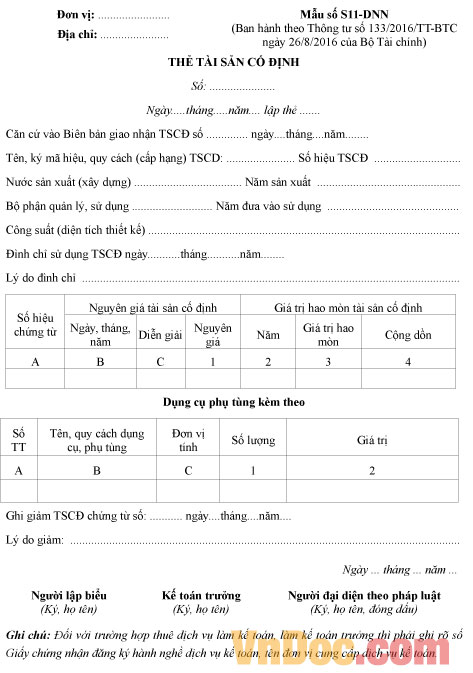 Thẻ tài sản cố định