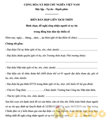 Biên bản họp liên tịch thôn