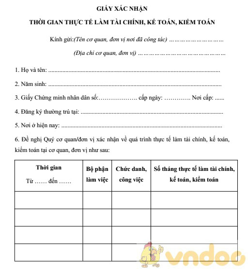 Phiếu đăng ký dự thi kế toán viên