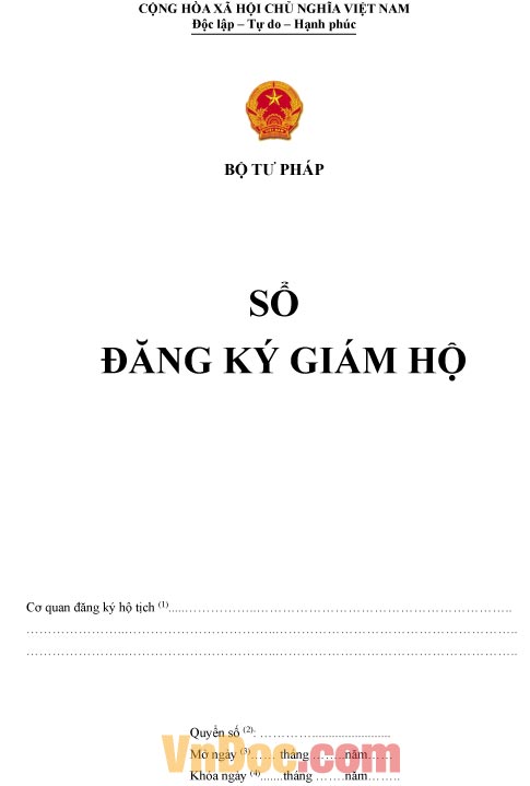 Mẫu sổ ghi chép đăng ký giám hộ