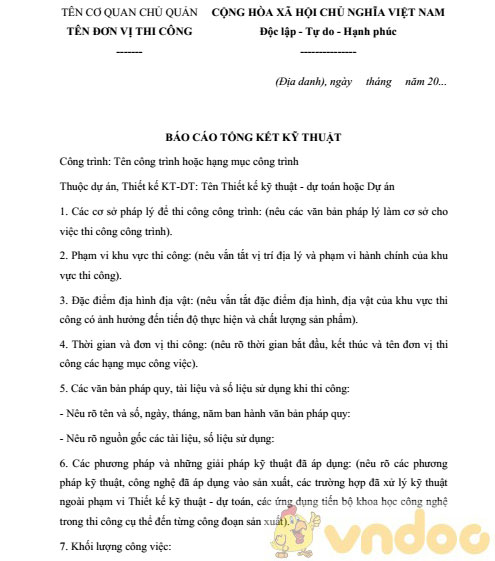 Báo cáo tổng kết kỹ thuật