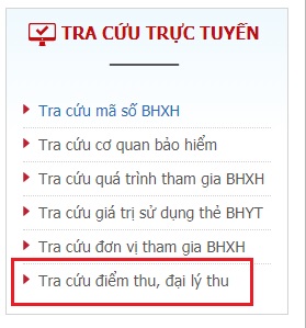 Cách tra cứu điểm thu, đại lý thu bảo hiểm xã hội, bảo hiểm y tế