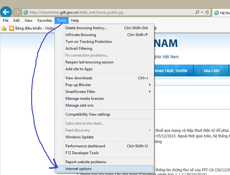 Lỗi không đăng nhập được vào hệ thống nhận tờ khai thuế