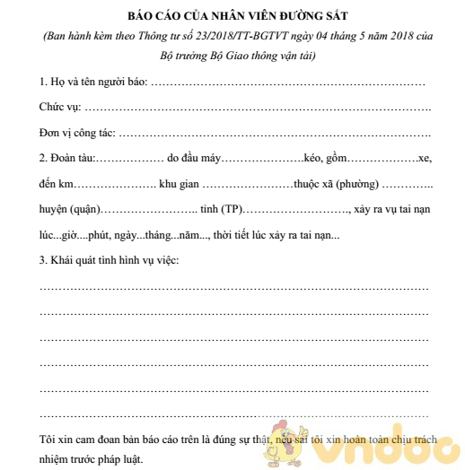 Báo cáo của nhân viên đường sắt