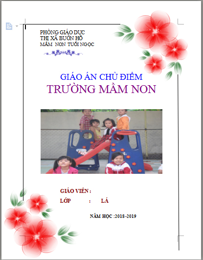 Mẫu bìa giáo án mầm non