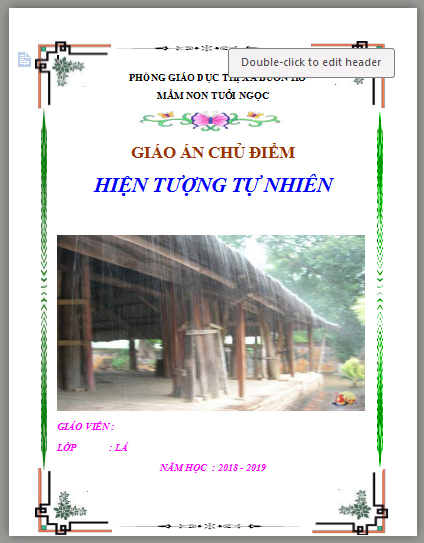 Mẫu bìa giáo án đẹp