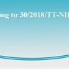 Thông tư 30/2018/TT-NHNN