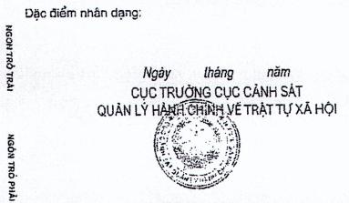 Mẫu thẻ căn cước mặt sau