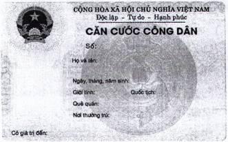 Mẫu thẻ căn cước