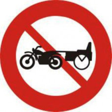 Biển báo cấm xe ba bánh loại có động cơ P111c (xe lôi máy...)