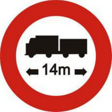 Biển báo hạn chế chiều dài ôtô, máy kéo kéo moóc hoặc sơ mi rơ moóc P120