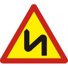 Biển báo nhiều chỗ ngoặt nguy hiểm liên tiếp bên trái W202a