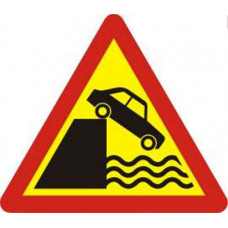 Biển báo hiệu kè, vực sâu phía trước W215