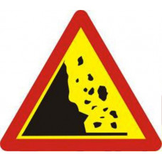 Biển báo đá lở bên trái W228b