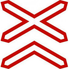 Biển báo nơi 02 đường sắt giao vuông góc với đường bộ W242b