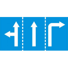 Biển báo hướng đi trên mỗi làn đường theo vạch kẻ đường