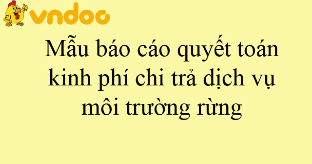 Mẫu báo cáo quyết toán kinh phí chi trả dịch vụ môi trường rừng