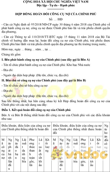 Hợp đồng hoán đổi công cụ nợ