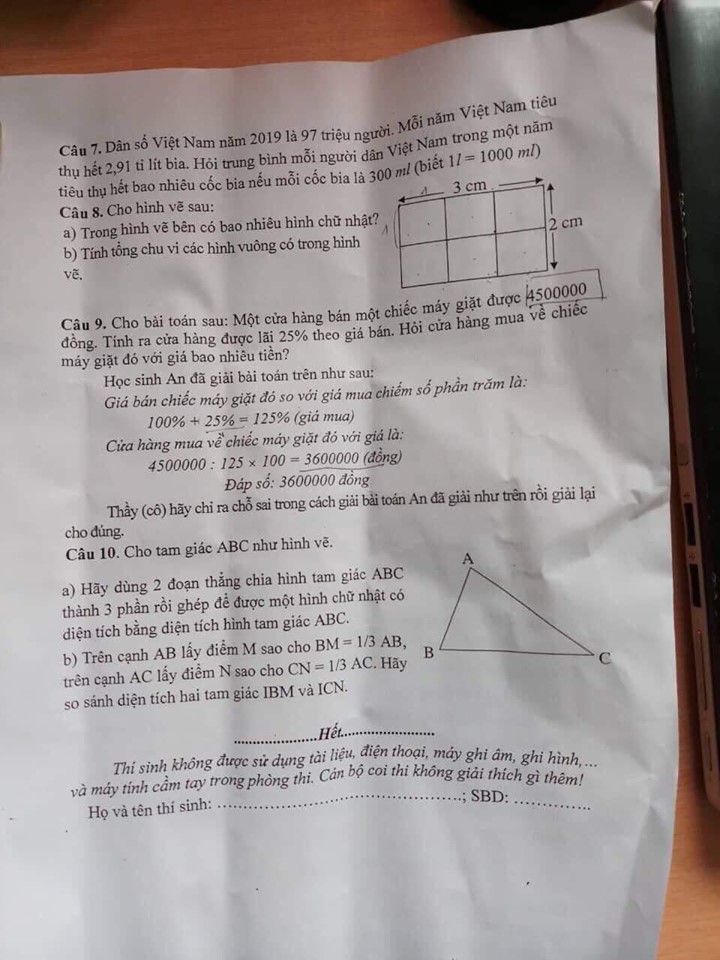 Đề KTCL giáo viên tiểu học 2019