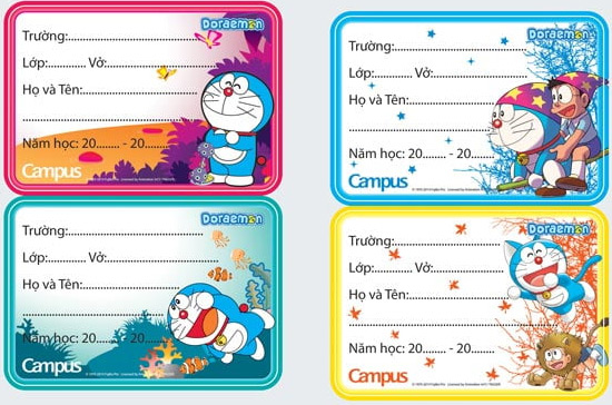 Mẫu nhãn vở đẹp dành cho học sinh tiểu học