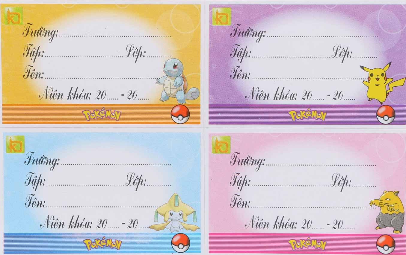 Mẫu nhãn vở đẹp dành cho học sinh tiểu học