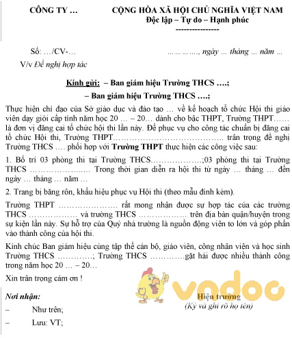 Mẫu công văn yêu cầu phối hợp