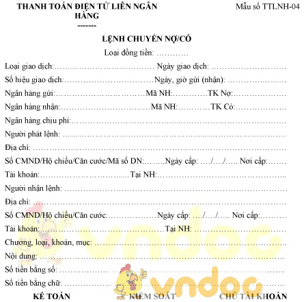 Lệnh chuyển nợ, có