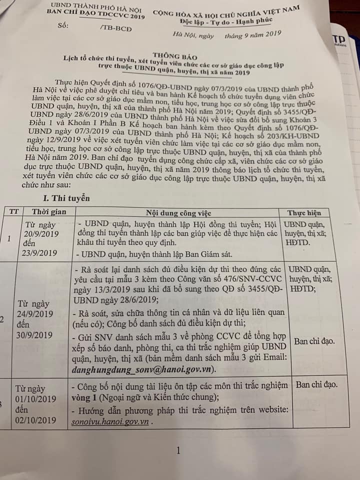 Thi viên chức hà nội 2019