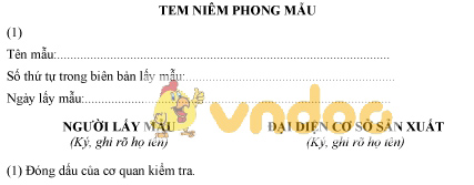 Mẫu tem niêm phong mẫu