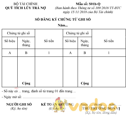 Mẫu số S01b-Q: Sổ đăng ký chứng từ ghi sổ
