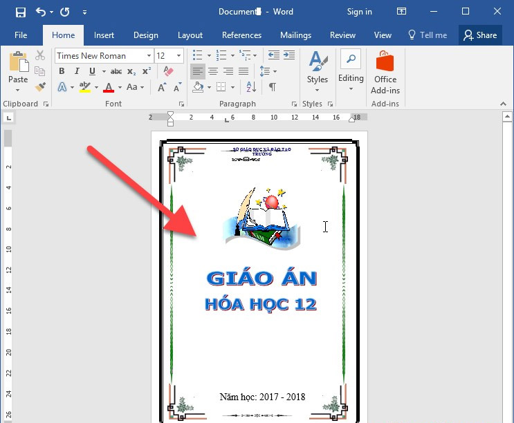 Hướng dẫn cách tạo trang bìa có khung viền đẹp cho giáo án