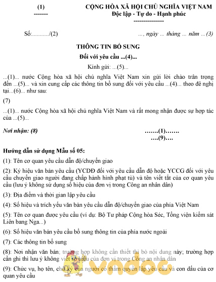 Mẫu thông tin bổ sung