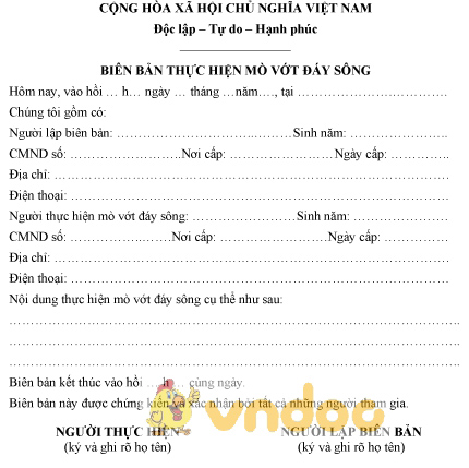 Mẫu biên bản thực hiện mò vớt đáy sông