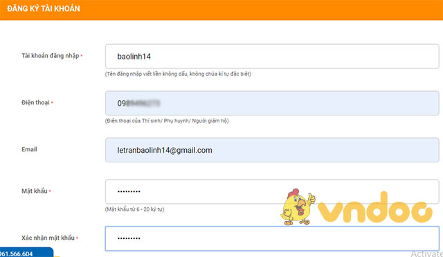 Đăng ký dự thi Luật trẻ em trực tuyến
