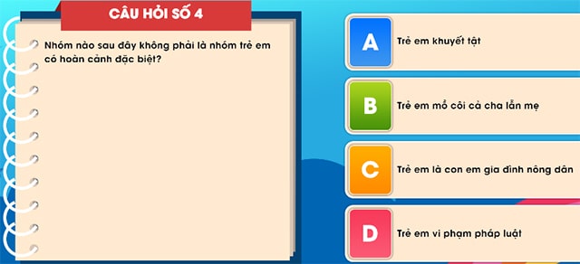 Đáp án tìm hiểu luật trẻ em trực tuyến bảng B