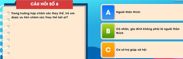 Đáp án tìm hiểu luật trẻ em trực tuyến bảng B