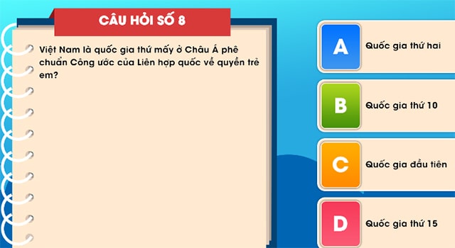 Đáp án tìm hiểu luật trẻ em trực tuyến bảng B