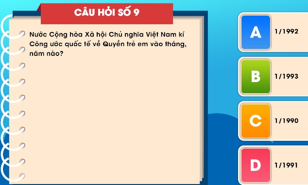 Đáp án tìm hiểu luật trẻ em trực tuyến bảng B