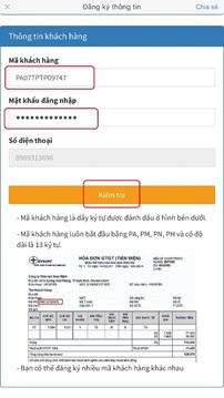 Tra cứu thông tin tiền điện trên Zalo